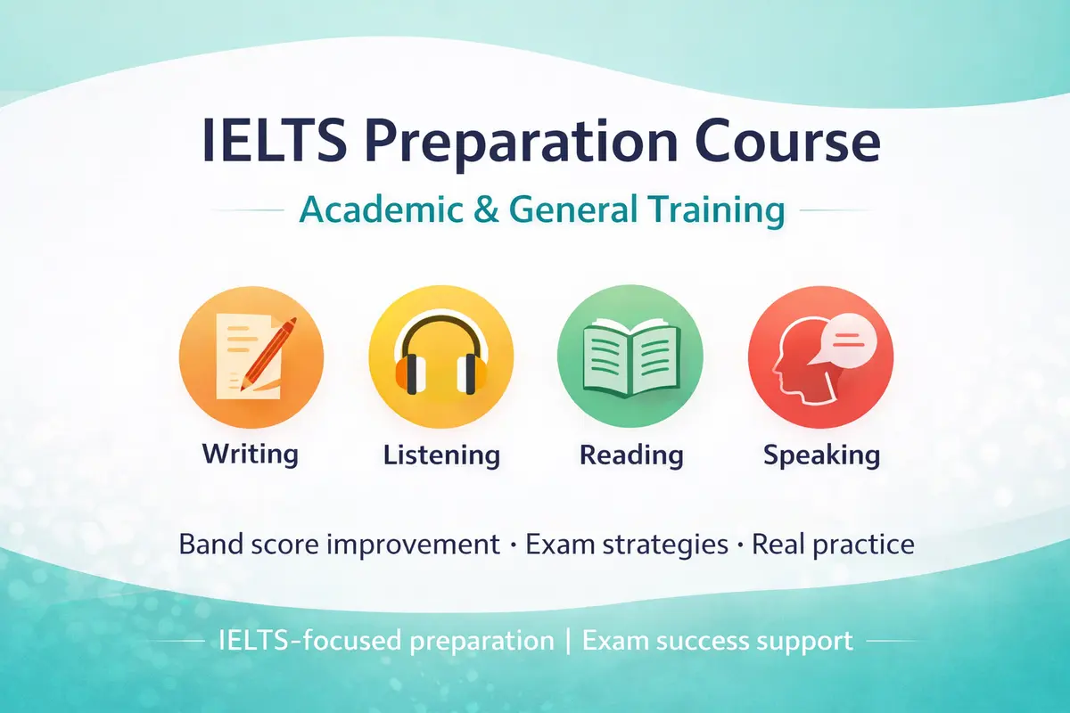 IELTS Preparation course catalogue poster